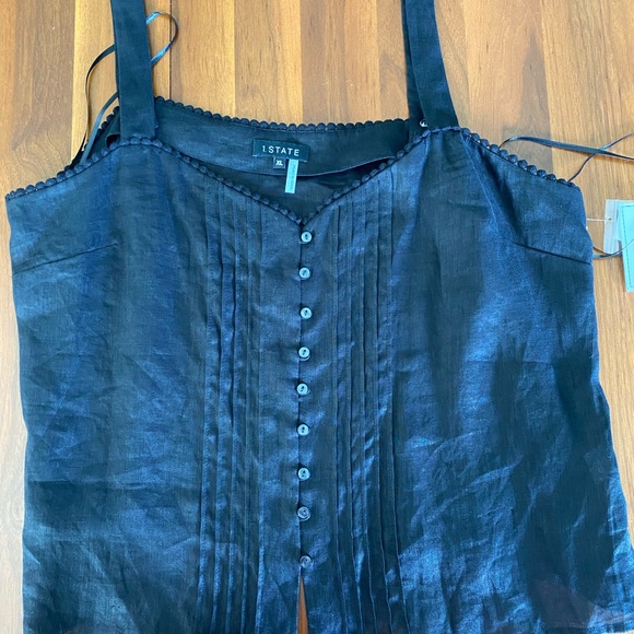 1. State Tops - 1. State Black Linen Crop Top